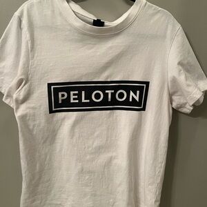 Peloton Classic White Tee with Black Logo